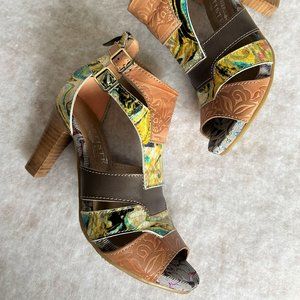 L' Artiste by Spring Step Women's Shooties Brooke Brown Stacked 3 1/8" Heel 36B